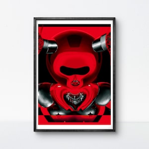 Wrath Poster, Rage Sin Wall Art, Seven Sins Decor, Red Fury Portrait, Gothic Anger Print, Dark Emotion Artwork, Sinful Power Art