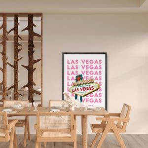 Retro Las Vegas Sign Poster: Neon Typography Wall Art (Downloadable)