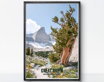 Great Basin National Park Poster: Bristlecone Pine Landscape Print