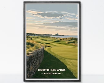 North Berwick Golf Course Print: Scotland Coastal Links Art