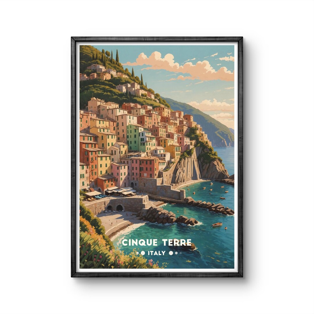 Cinque Terre Italy Poster | Stunning Italian Coastal Art Print for ...