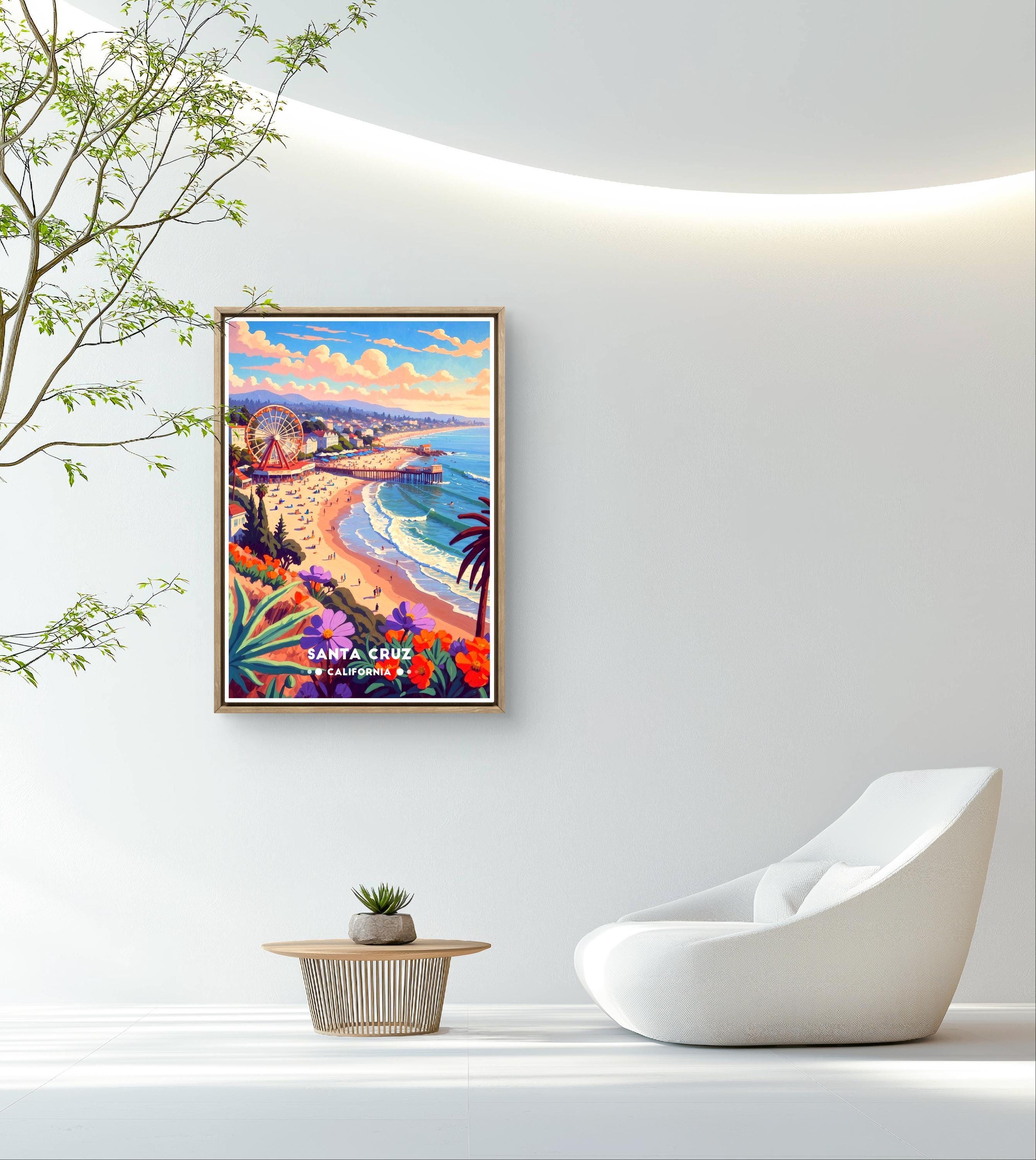 Santa Cruz Boardwalk Poster: Retro California Beach Art - Etsy