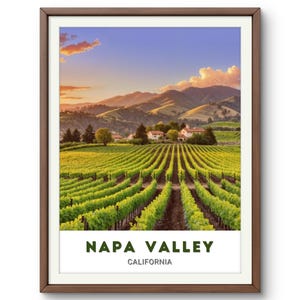 Napa Valley Poster - Stunning Landscape Art of California's Iconic Vineyards for Home Decor & Wall Art