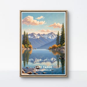Lake Tahoe Vintage Poster - California Scenic Art - Serene Alpine Lake Decor