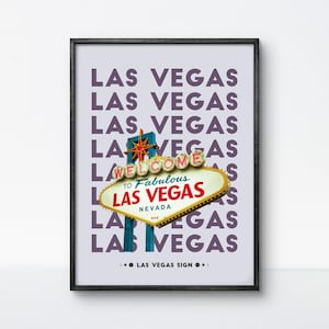 Vintage Las Vegas Sign Poster: Retro Nevada Travel Art (Downloadable)