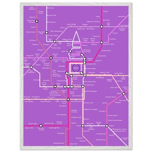 Art de la carte du métro et de Big Ben de Londres – affiche de voyage minimaliste moderne, impression de la ville du Royaume-Uni, décoration murale urbaine