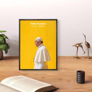 Poster esclusivo in omaggio a Papa Francesco / Arte murale del Vaticano, decorazione religiosa ispiratrice, idea regalo con cimeli del Papa