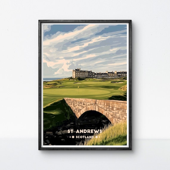 St Andrews Golf Print: Classic Scotland Course (Art Poster)