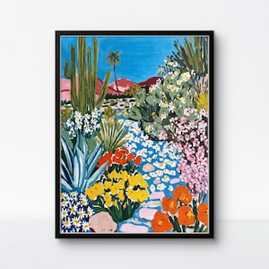 Desert Garden Bloom – Mexikanische Landschaft, Kaktus & Wildblumen Poster