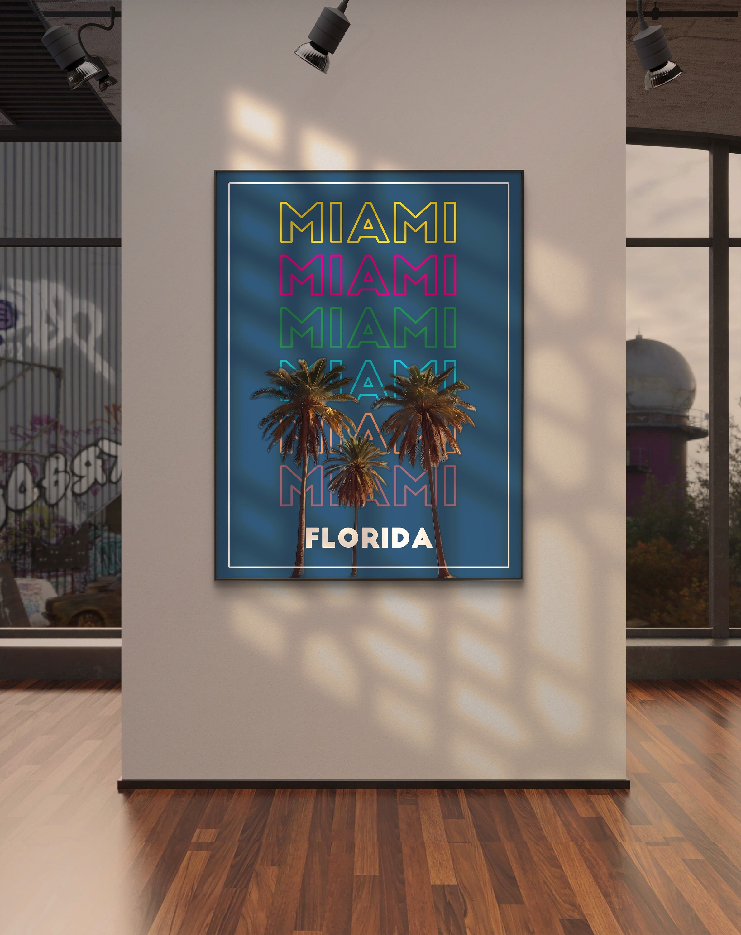 Miami Tree Posters Examples Miami Poster Palm Trees Art Print for Home and Office Decor - Etsy