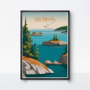 Isle Royale National Park Poster: Lake Superior Michigan Art