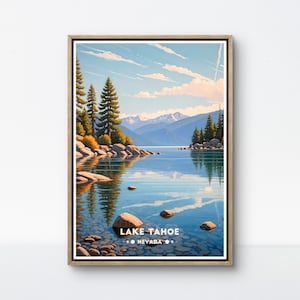 Lake Tahoe Vintage Poster - Nevada Scenic Art - Serene Alpine Landscape Decor