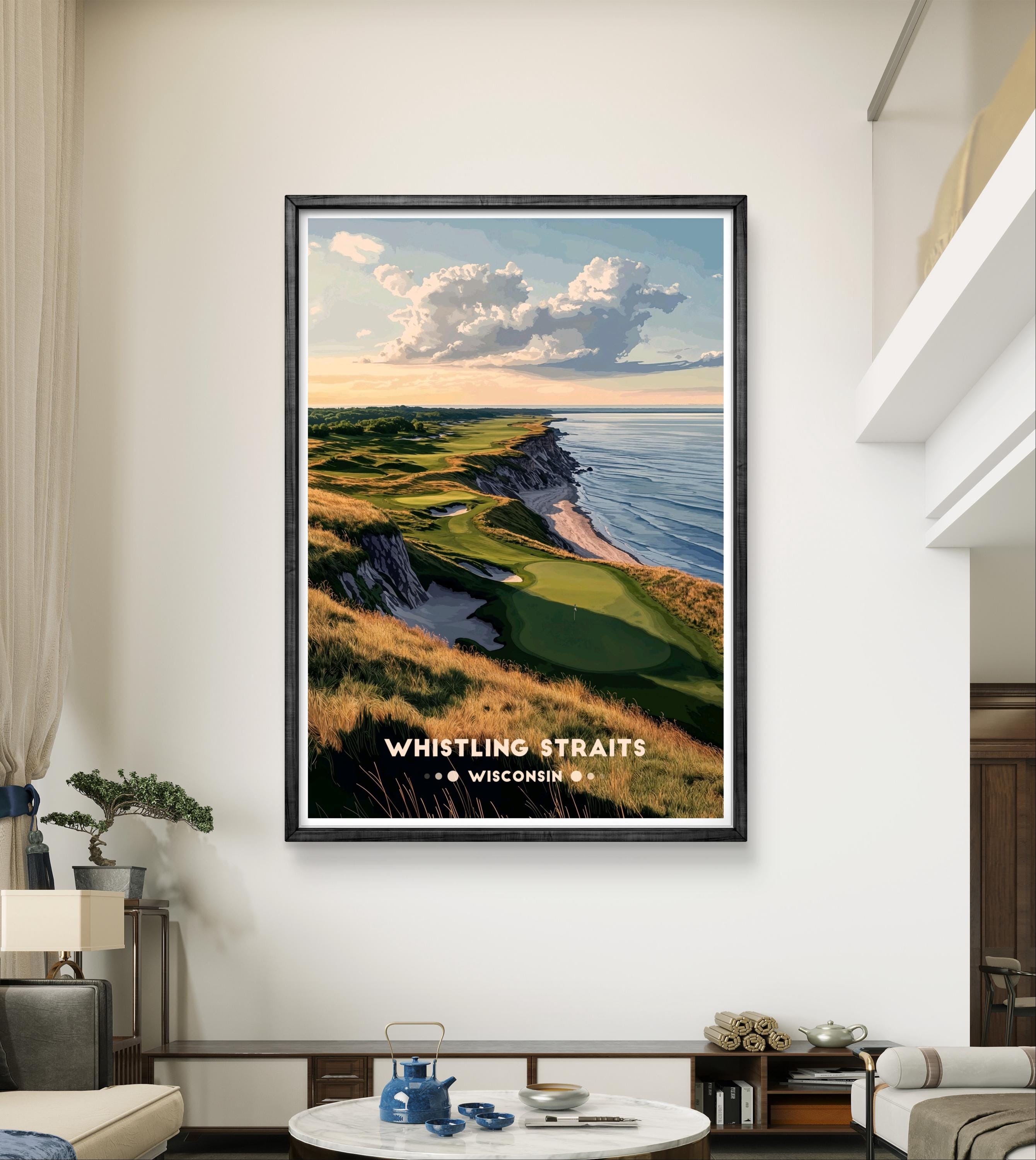 ウィスリング・ストレイツ・ゴルフコースのポスター：ヴィンテージ