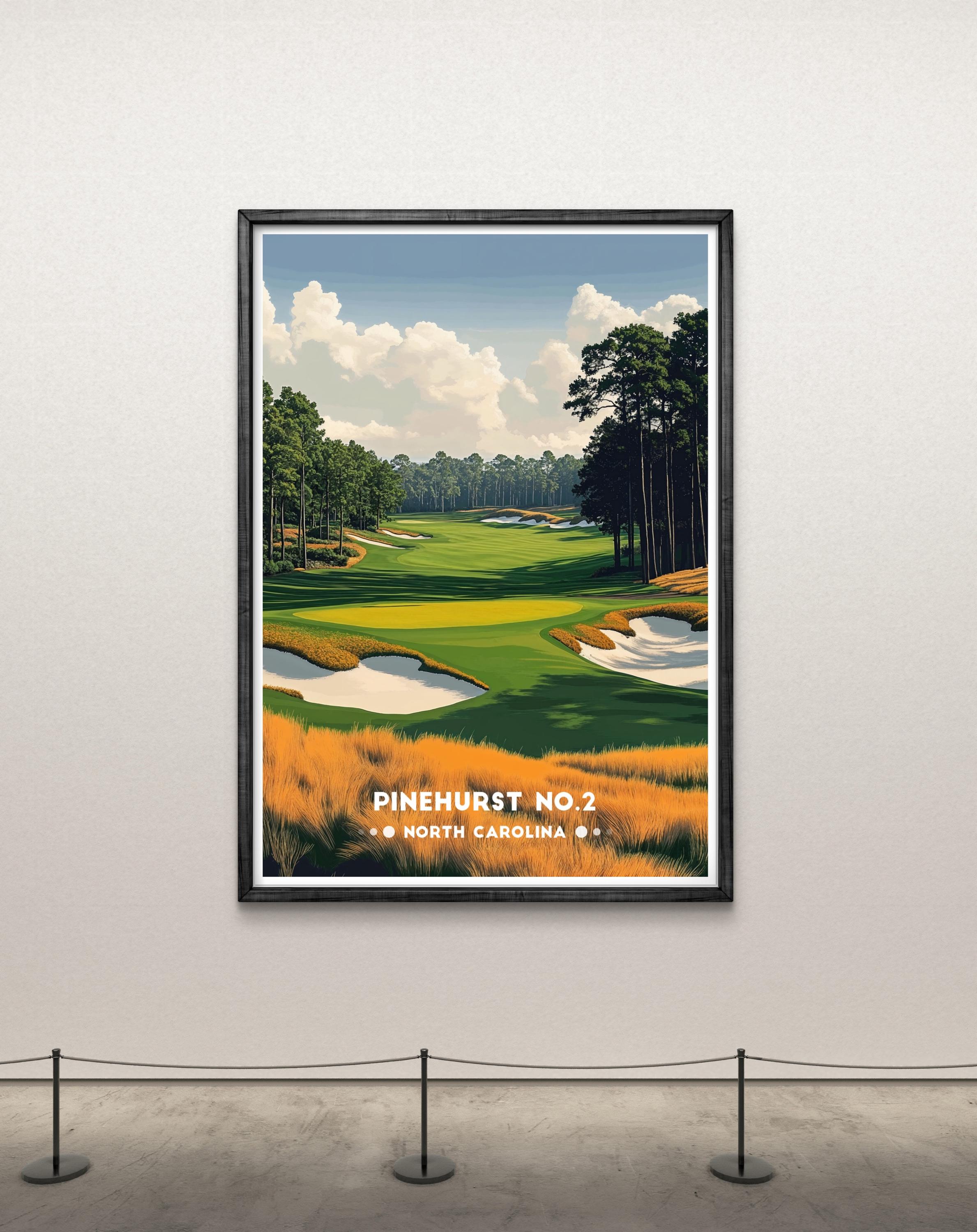Pinehurst No. 2 Golf Course Poster: North Carolina Golf Art Print