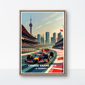 Chinese Grand Prix Poster: Shanghai Formula 1 Racing Art