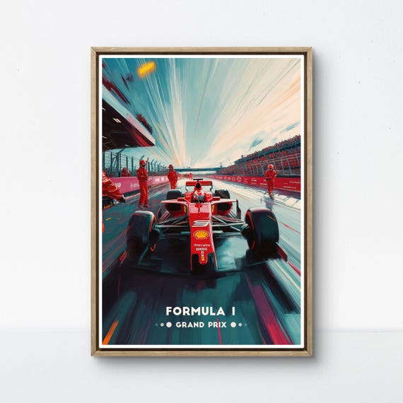Ferrari Racing Vintage Poster 22x17 | Classic Car Decor for