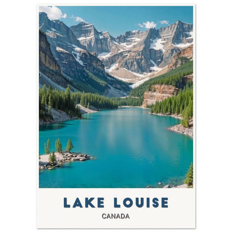 Lake Louise Poster Stunning Canadian Rockies Landscape for Home Décor