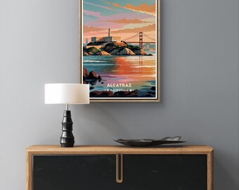 Alcatraz Island Art Print: San Francisco Bay, Golden Gate Bridge