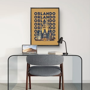 Orlando Castle Poster: Golden Theme Park Wall Art (Digital Download)
