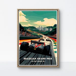 Brazilian Grand Prix Poster: Vintage F1 Race Art, Interlagos Circuit