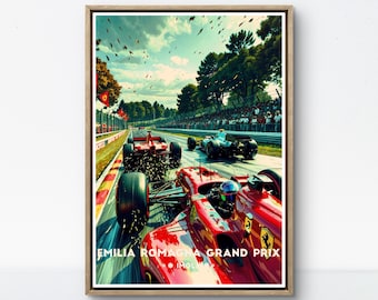 Emilia Romagna Grand Prix Poster – High-Speed Formula 1 Racing at Imola with Ferrari Passion