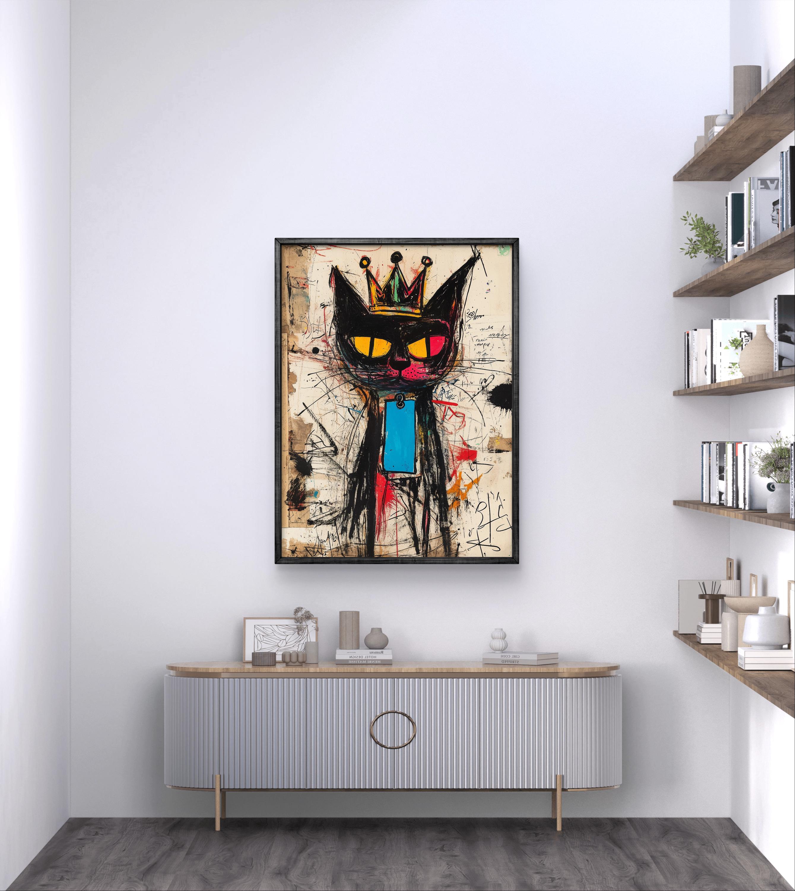 Graffiti Black Cat Print: Urban Street Art, Edgy Home Decor - Etsy