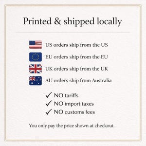 Printed & shipped locally