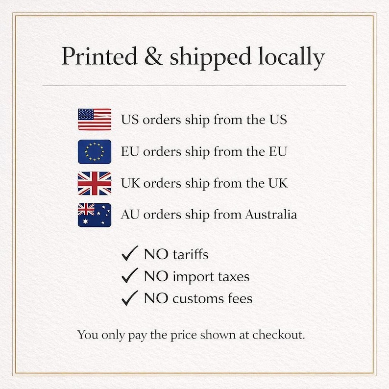 Printed & shipped locally