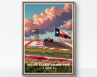 US Grand Prix Poster: Formula 1 Racing, Austin Texas
