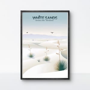 White Sands National Park Poster: Vintage Desert Landscape Art