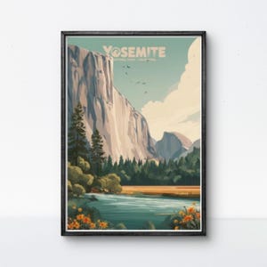 Yosemite National Park Poster: Vintage Travel Art Print, El Capitan