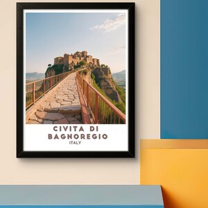 Poster di Civita di Bagnoreggio - Splendida stampa artistica del villaggio collinare senza tempo di Civita di Bagnoreggio - Decorazione da parete perfetta