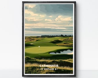 Carnoustie Golf Links Poster: Scotland Golf Art Print