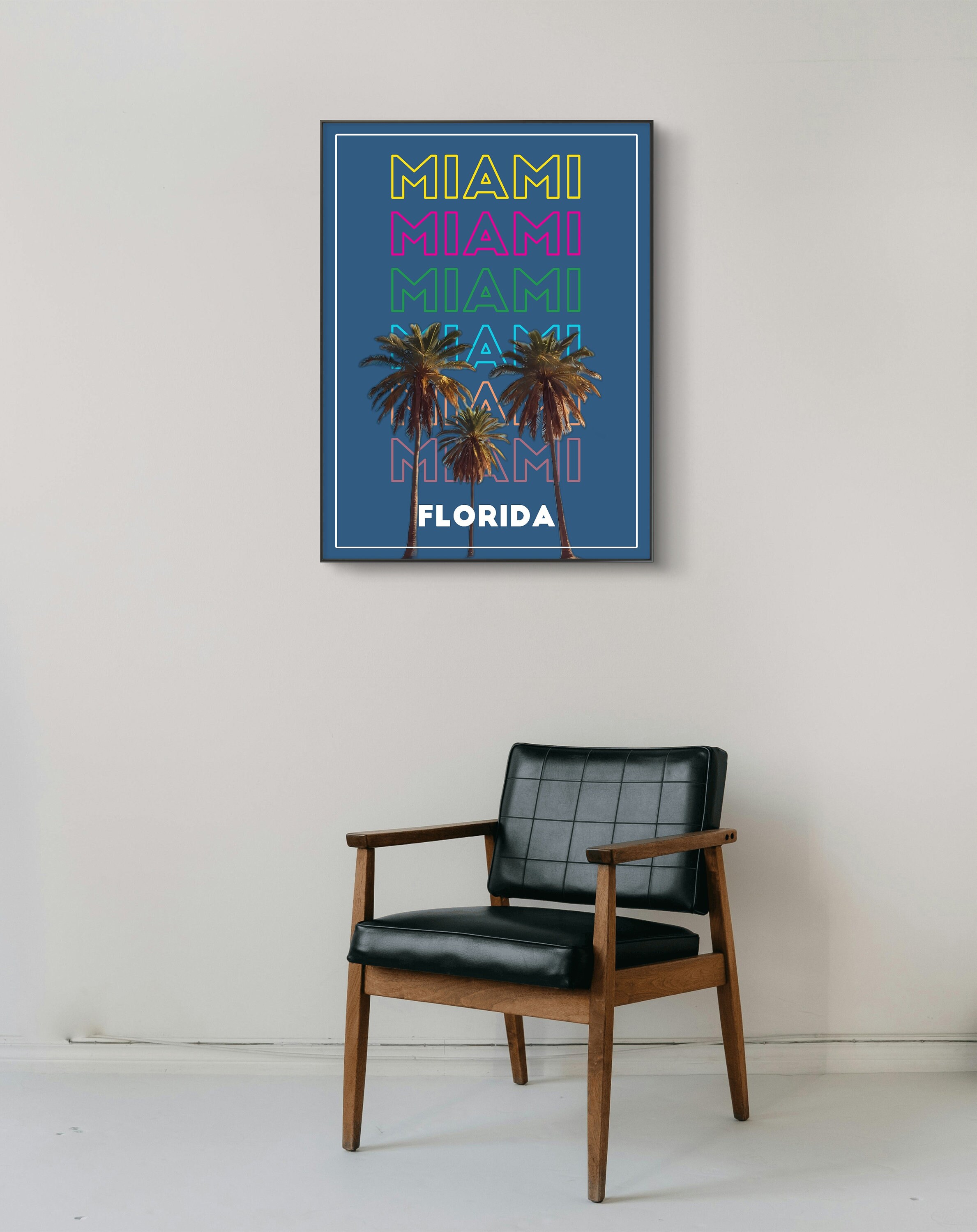 Miami Tree Posters Examples Miami Poster Palm Trees Art Print for Home and Office Decor - Etsy