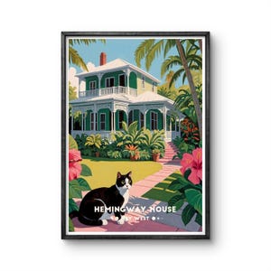 Hemingway House Key West Vintage Poster: Florida Landmark Art Print
