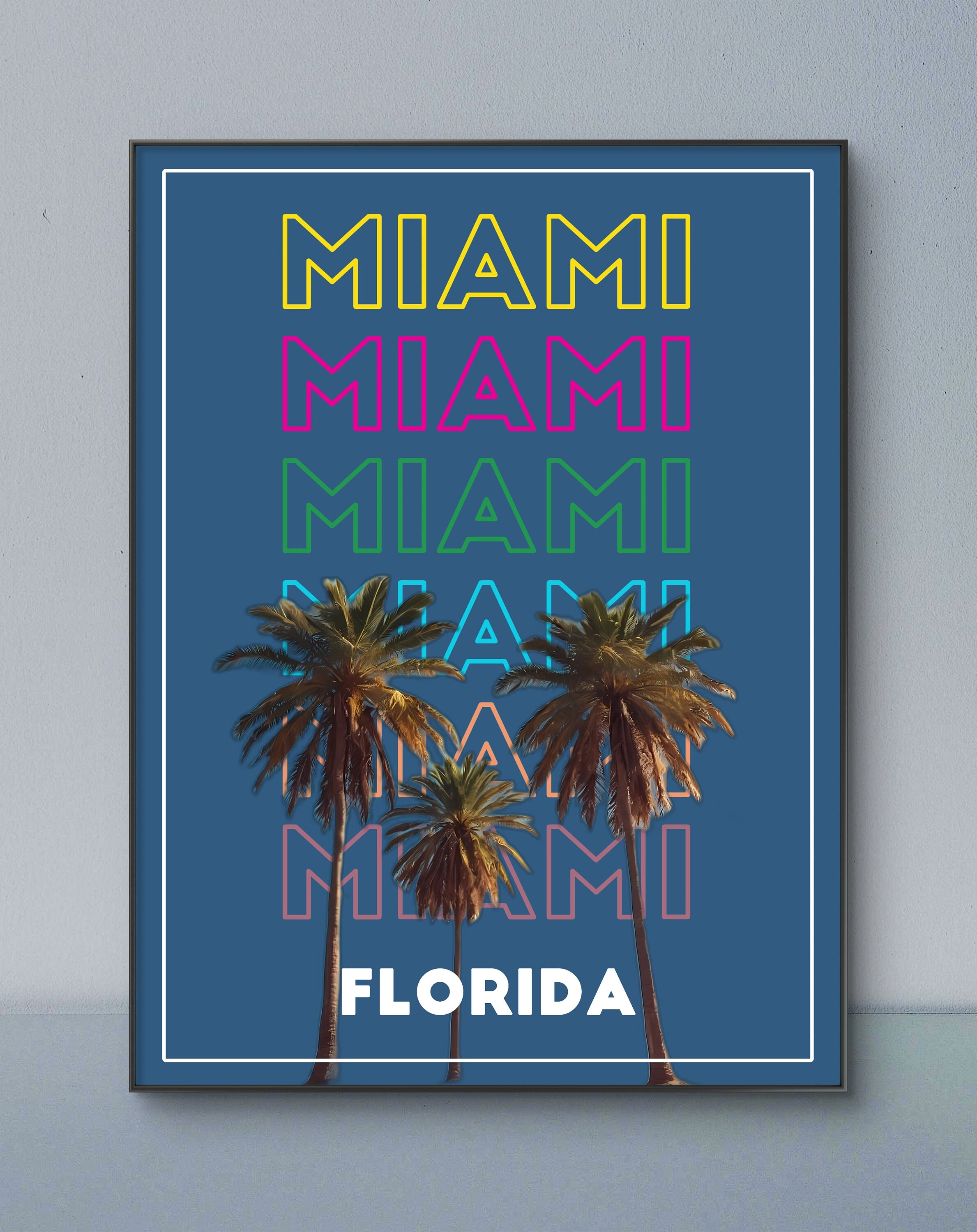Miami Tree Posters Examples Miami Poster Palm Trees Art Print for Home and Office Decor - Etsy