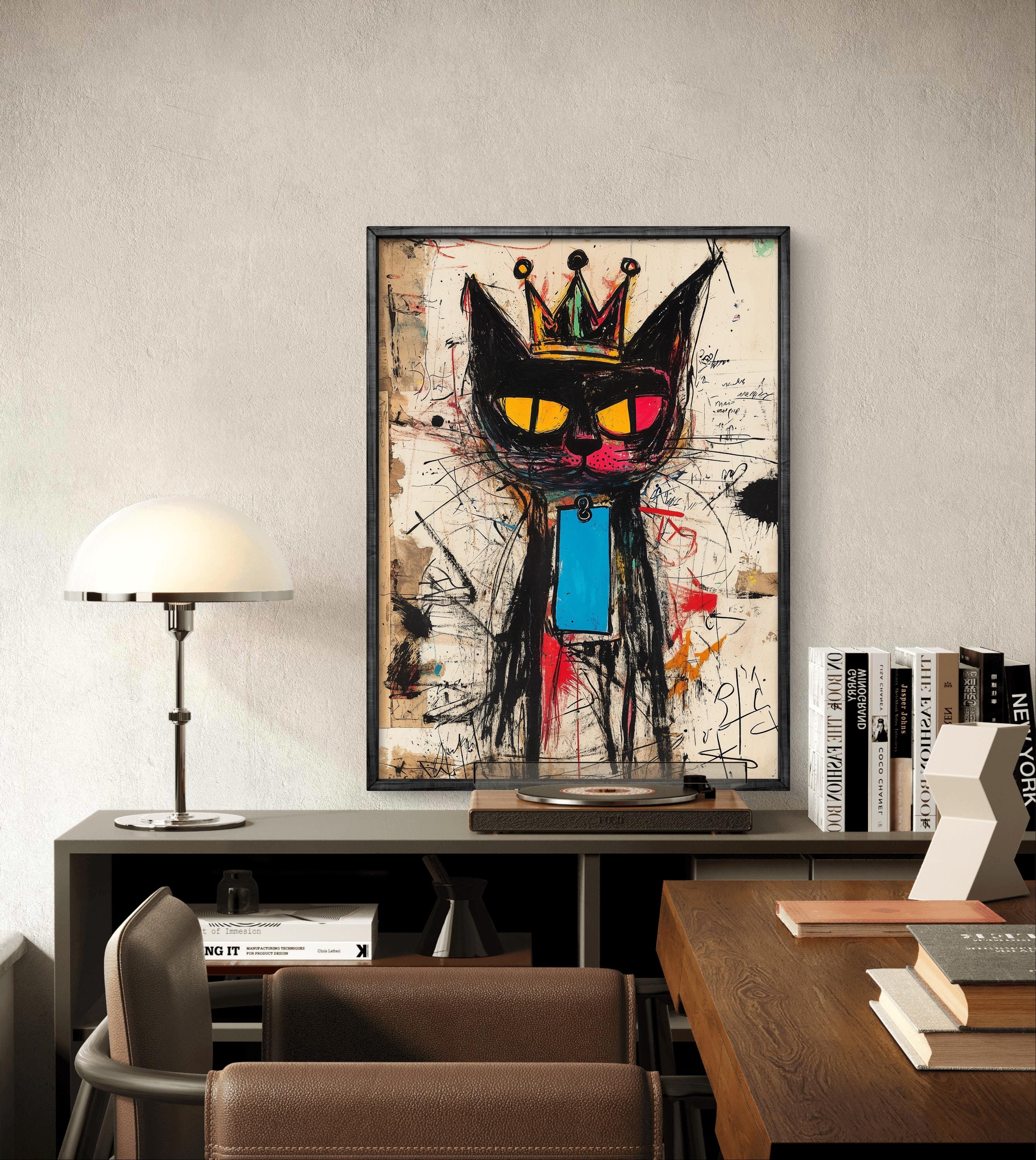 Graffiti Black Cat Print: Urban Street Art, Edgy Home Decor - Etsy