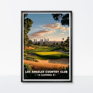 Poster del Los Angeles Country Club, arte del campo da golf della California, stampa artistica da parete Urban Golf, decorazione da viaggio vintage con cornice, regalo