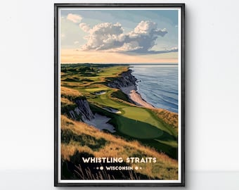 Whistling Straits Golf Course Poster: Vintage Travel Art Print