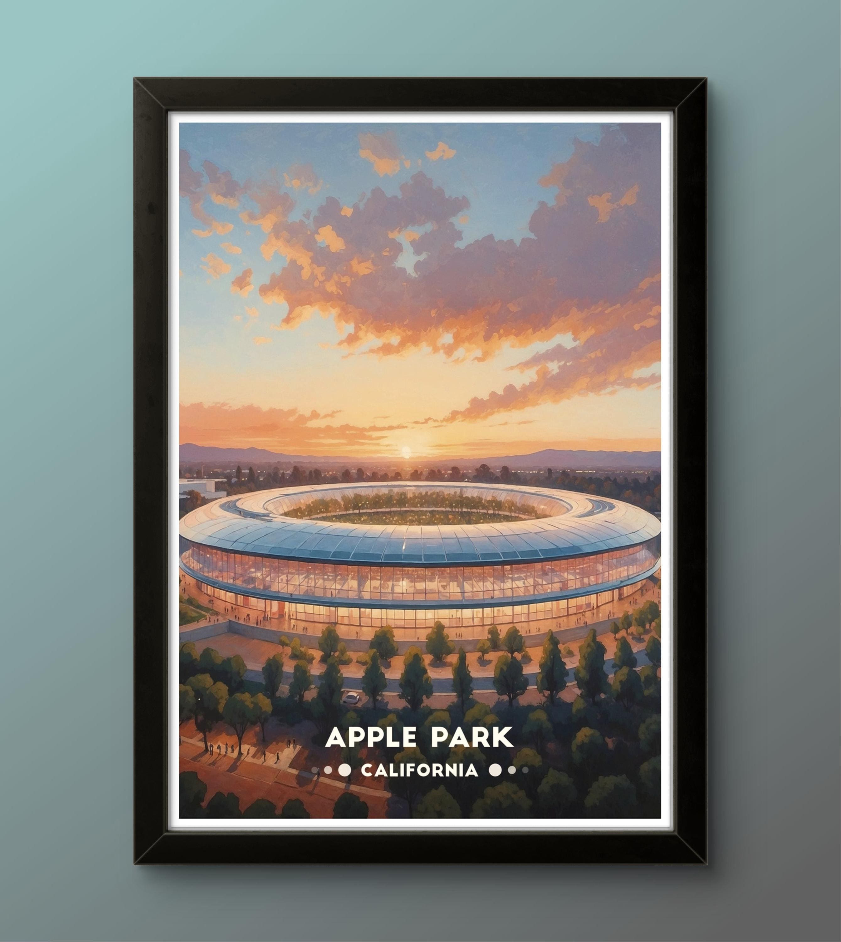 Apple Park Poster: California Sunset View, Tech Lover Wall Art - Etsy
