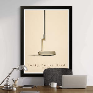 Golf Putter Poster Wandkunst: Minimal Beige Objektstudie
