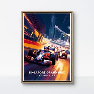 Singapore Grand Prix Poster – Thrilling Formula 1 Night Race at Marina Bay Street Circuit