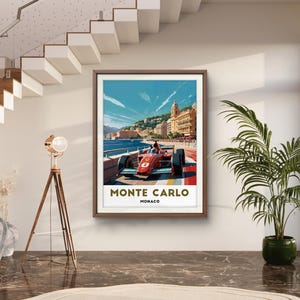 モンテカルロ モナコ ポスター – 象徴的な F1 レースと沿岸都市の壁アート