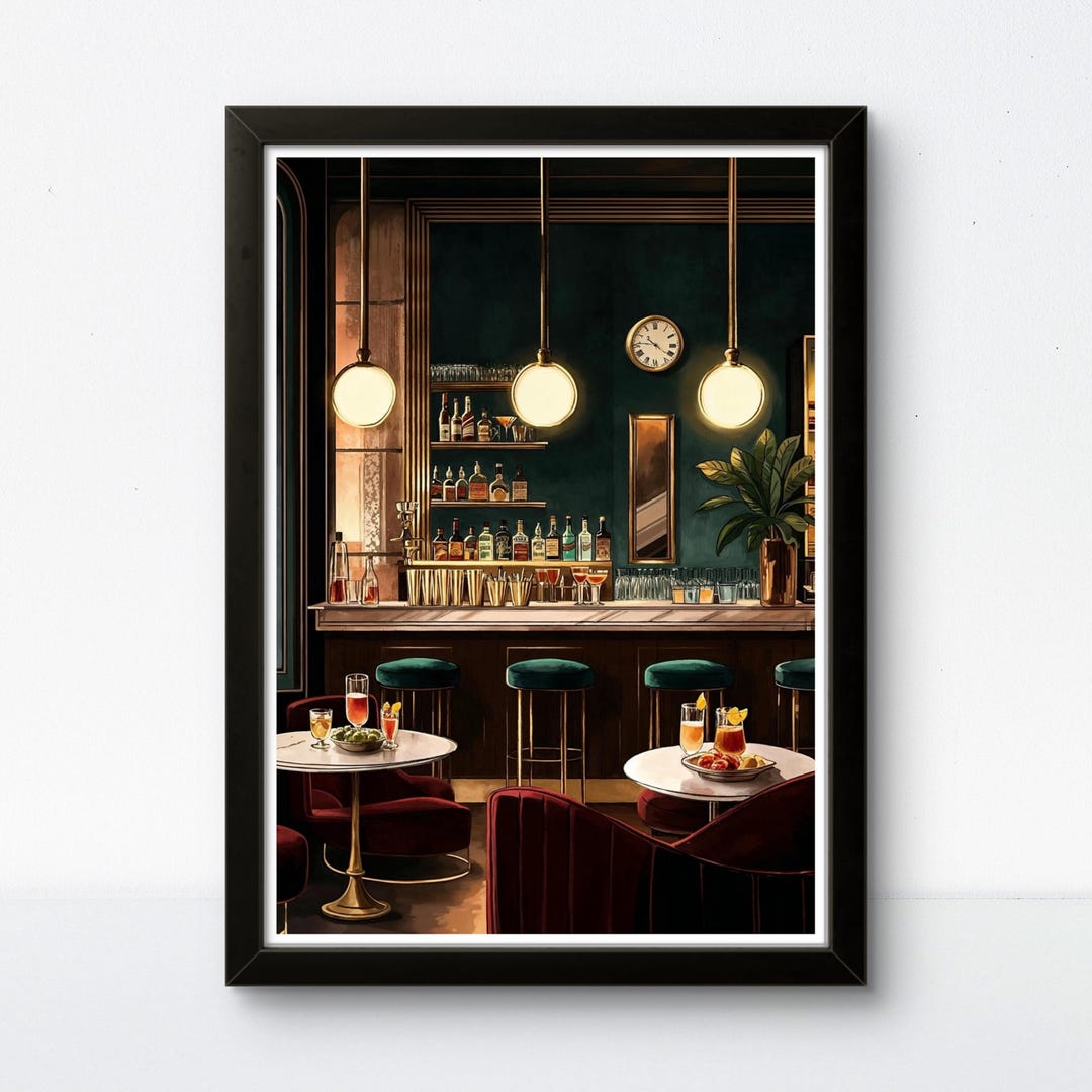 Cocktail Bar Poster, Speakeasy Wall Art, Vintage Lounge Print, Classy ...