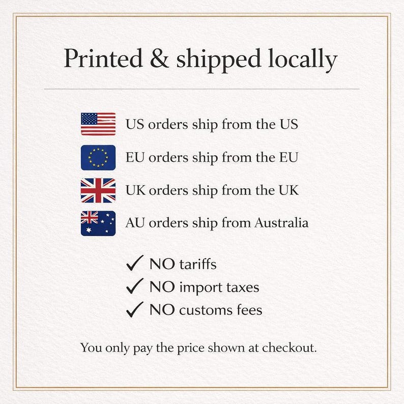 Printed & shipped locally