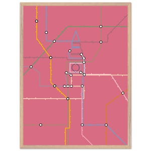 Impression de la ligne d'horizon de Londres Big Ben et du plan du métro – Art mural de voyage au Royaume-Uni, affiche de métro minimaliste