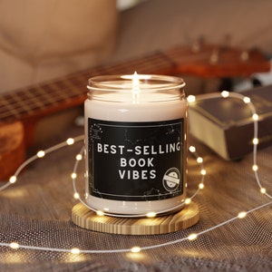 Best-Selling Book Vibes Funny Candle, Unique Gift, Bookworm Gift, Gift For Her, Scented Wax Candle, Reading Writing, Book Lover Gift Vibes