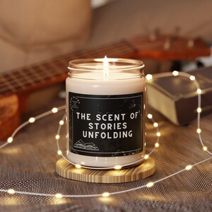 The Scent Of Stories Unfolding Funny Candle, Unique Gift, Bookworm Gift, Gift For Her, Scented Wax Candle, Reading Writing Gift Book Lover