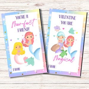 Printable Mermaid Valentine's Day Card, Kids Valentines Day Card ...
