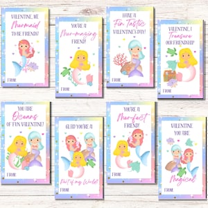 Printable Mermaid Valentine's Day Card, Kids Valentines Day Card ...